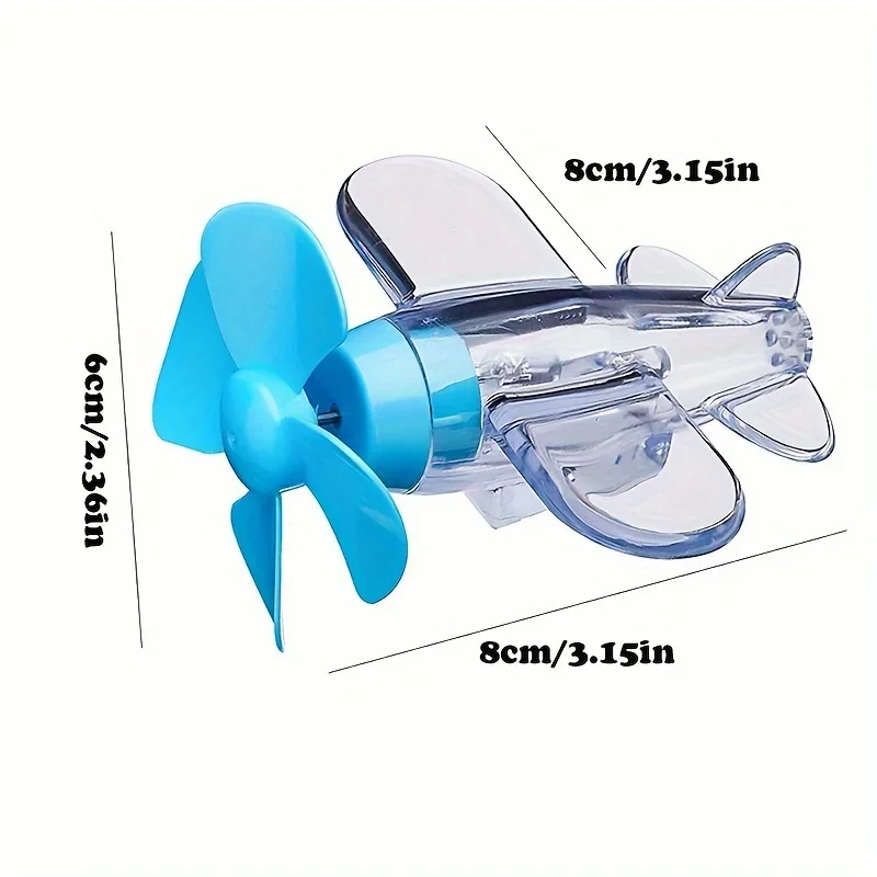 Electric Motorcycle & Car LED Colorful Lights - Wind-Powered Airplane Design, Plastic Interior Accessory