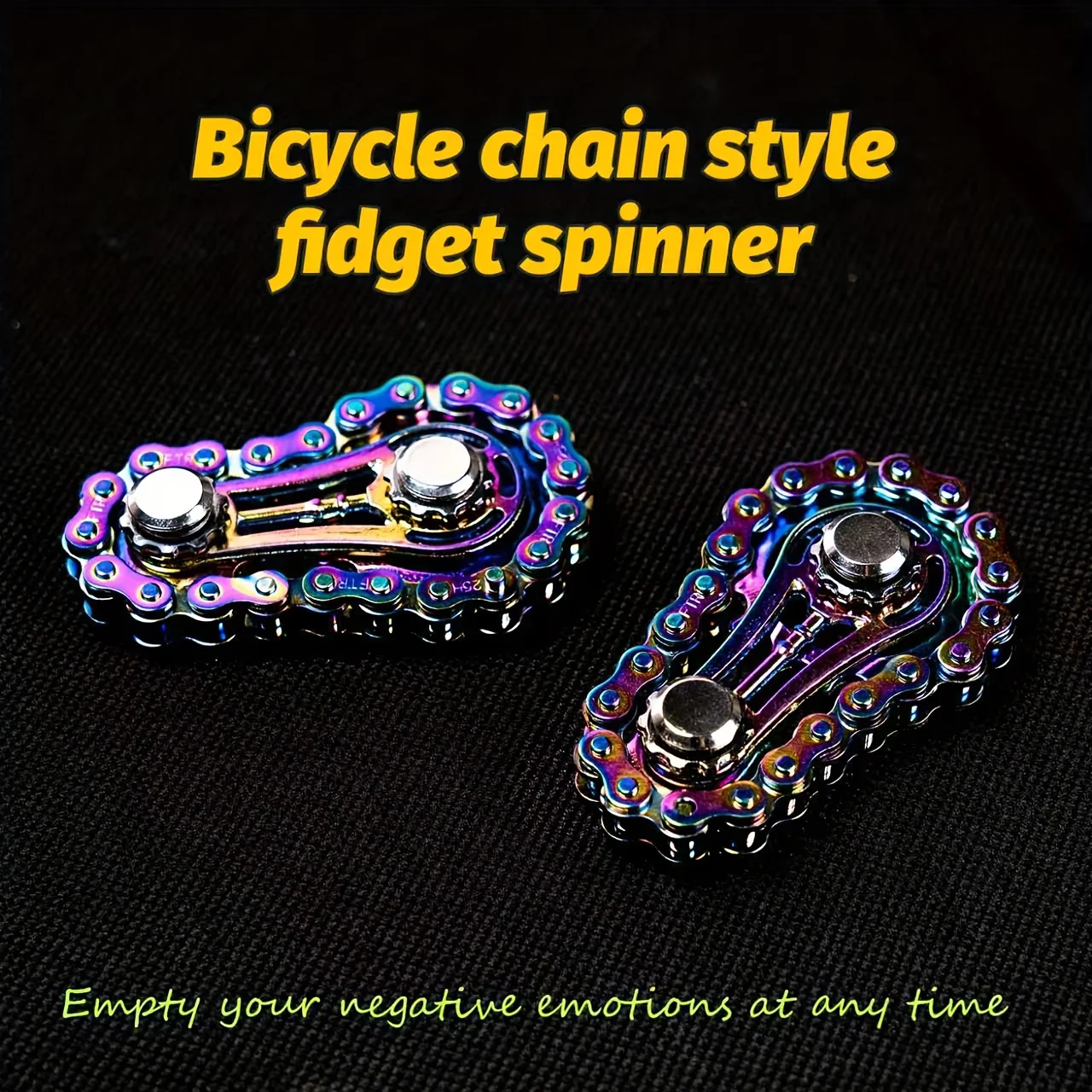 CNC Metal Gear Fidget Spinner, Silent Bike Chain Design, Steampunk Desk Decor for Office Relax & Collection