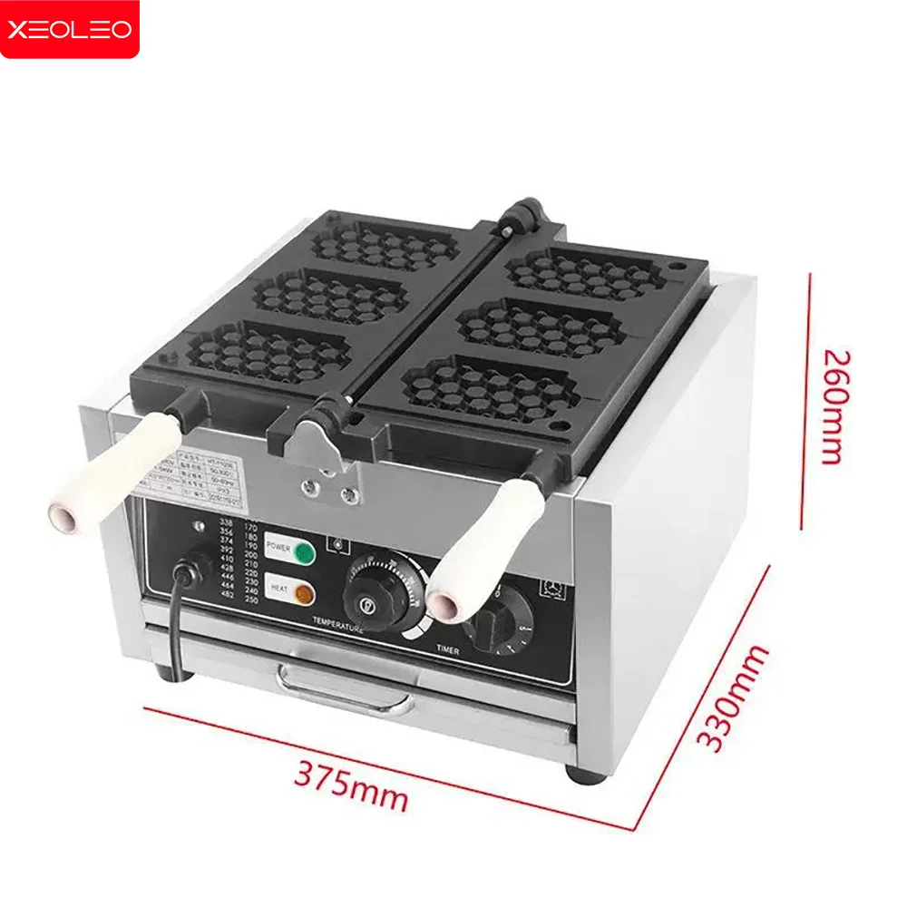 XEOLEO 1400W Commercial Electric Waffle Maker 3 Grids Waffle Machine Waffle Furnace Learn Cake Shape Waffle Making Machine