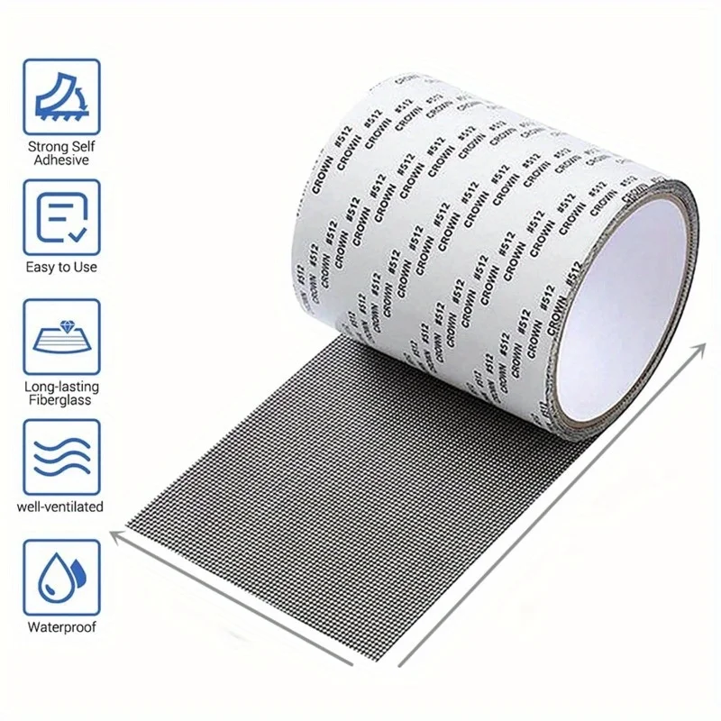 5/10cm Width Window Mosquito Net Repair Tape Self-Adhesive Window Screen Repair Patch Anti-Insect Fly Mesh Broken Holes Tape
