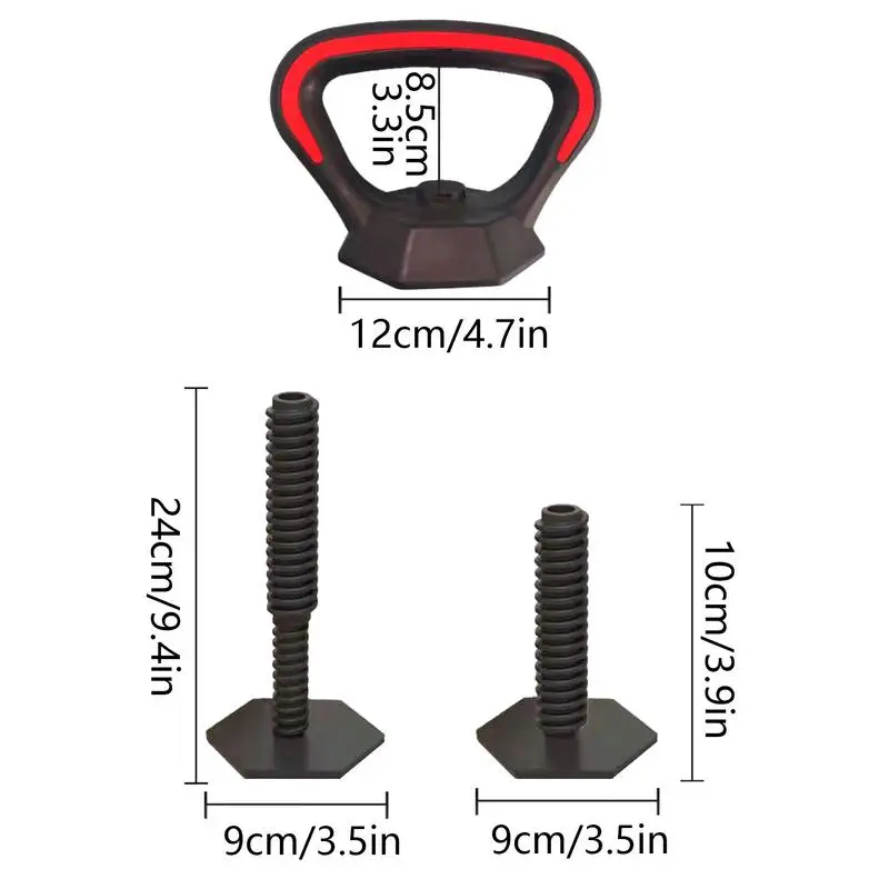 Uchwyt do czajnika do hantli regulowany stabilny uchwyt Kettlebell konwerter nie do śliskich nakrętek na klips czajnik uchwyt z z gumową rączką