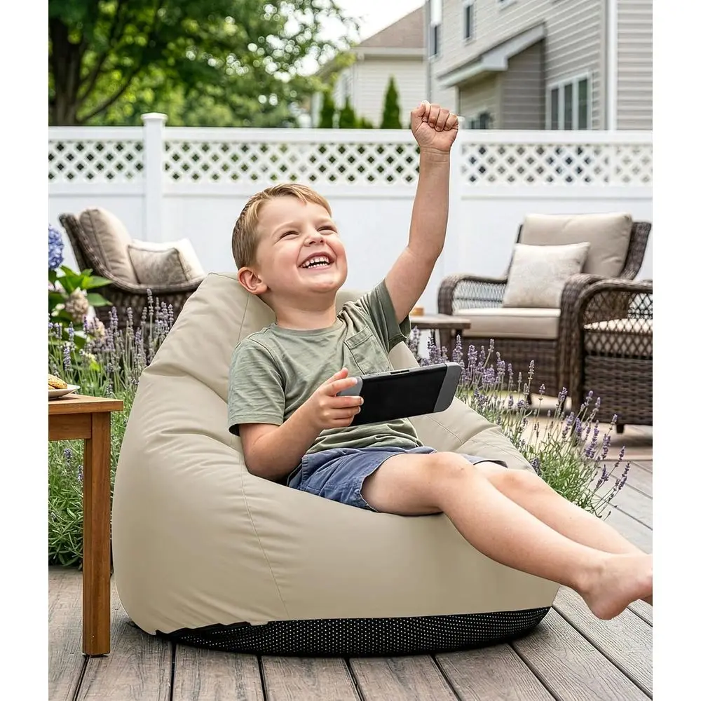 Outdoor Kids ean ag Chair - Small eag Soa with Shredded oam illing, Splash-Proo Detachale Zipper Cover with a Handle or Patio Po