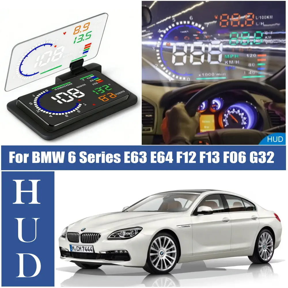

Проекционный дисплей HUD на лобовое стекло с LED-подсветкой для BMW 6 серии E63 E64 F12 F13 F06 G32 2003-2023
