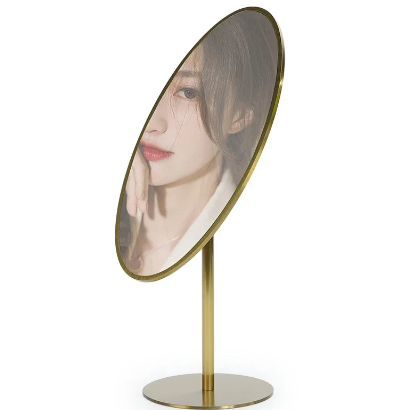 Jewelry store counter dedicated mirror, home desktop metal display mirror, 180 degree flip dressing and makeup mirror