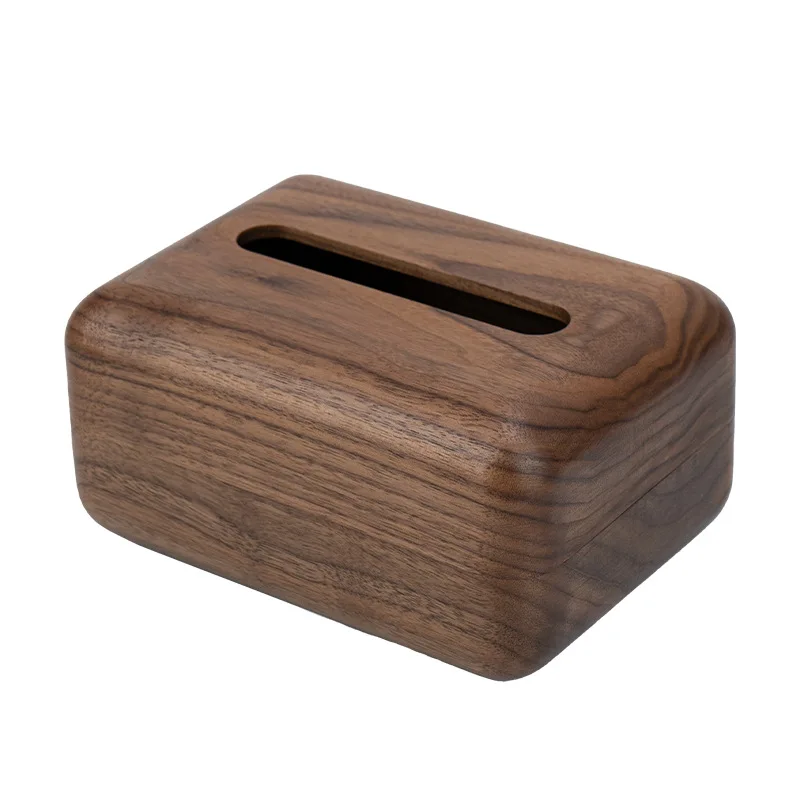 Black walnut tissue box, solid wood whole wood pumping carton