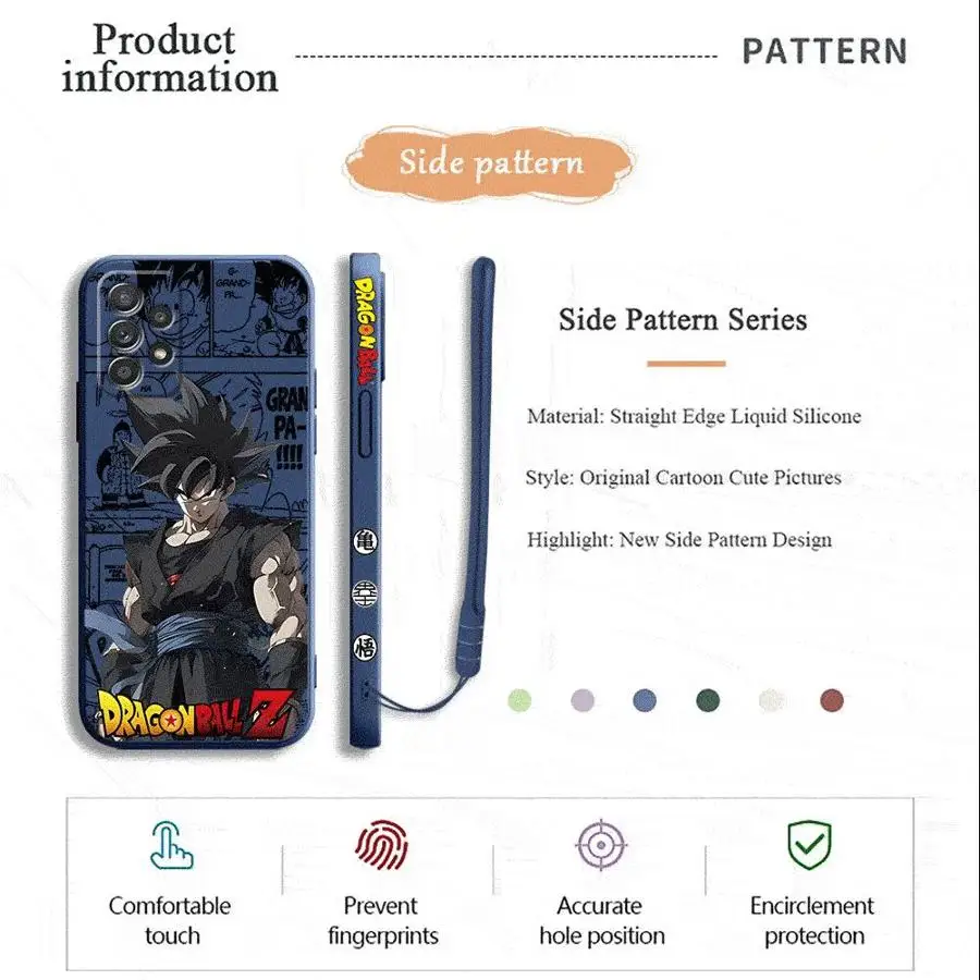 أنيمي التنين كرات قضية الهاتف لسامسونج غالاكسي A20 A31 A51 A71 A10 A20s A30 A50 A50s A02 A03 A04 A06 A72 4G A73 5G غطاء #4