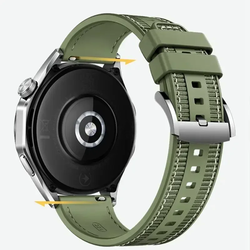 22mm Composite Silicone Strap For Huawei Watch 5 4 GT4-5-6 46mm Nylon Braided Bracelet for Huawei Watch GT5-6 Pro 46mm Wristband