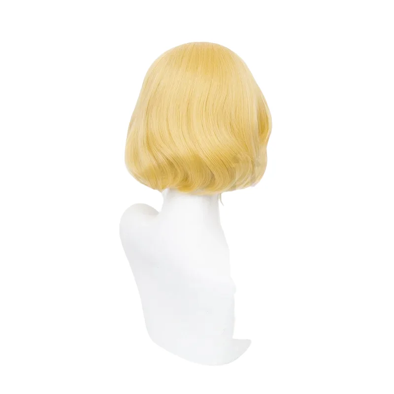 Cosplay Peruca de Identidade V em Dourado para Festa de Halloween, Game Cos, Olho da Mente, Cabelo Sintético, Resistente ao Calor, 35cm