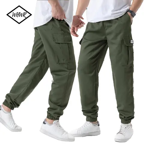 2025 Autunno/Primavera Uomo Casual Cargo Jogging Stretch Elastico in vita con coulisse Pantaloni sportivi affusolati con tasche S-2XL