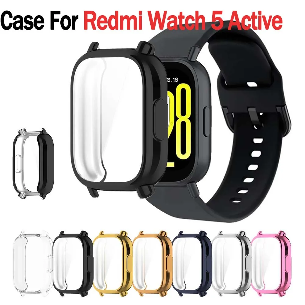 TPU Screen Protector Cover for Redmi Watch 5 Active Smart Sports Watch Cover, Redmi 5 Active Version Watch Case