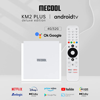 [My]2024 Pop MECOOL KM2 PLUS DELUXE 4K Android 11 Certified TV BOX Google TV box 4GB DDR4 32GB 1000M LAN WIFI 6 Set TV Box