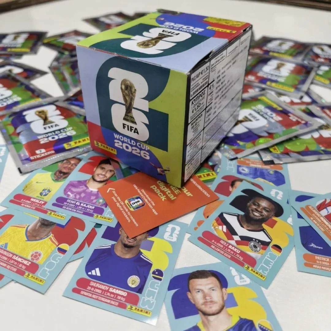 Panini Collect stickers for the 2026 World Cup football tournament, table games, and fan memorabilia as gifts for fans