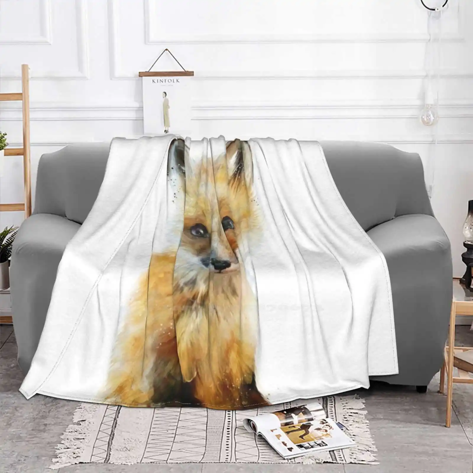 Little Fox Fashion Soft Warm Throw Blanket Baby Fox Small Animals Little Collection Series Woodland Wildlife Nursery Chart