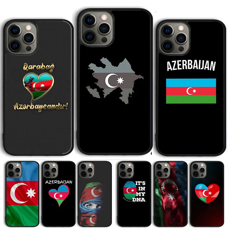 Azerbaijan Heart Love Flag Phone Case for iPhone 16 15 SE2020 6 7 8 Plus for Apple 13 11 12 14 Mini Pro Max coque fundas