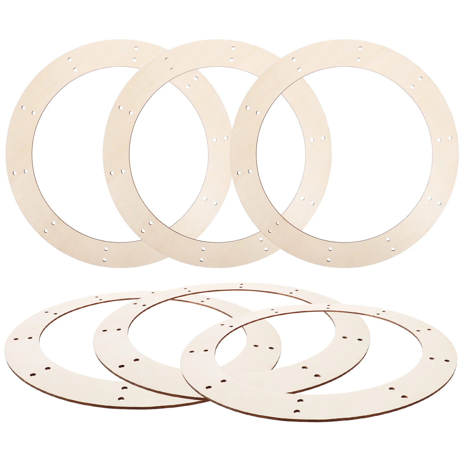 

6Pcs Round Wood Wreath Forms for DIY Crafts Festive Decorations Christmas Wreaths Backdrop Stand Bedroom Wall Decor Accessory
