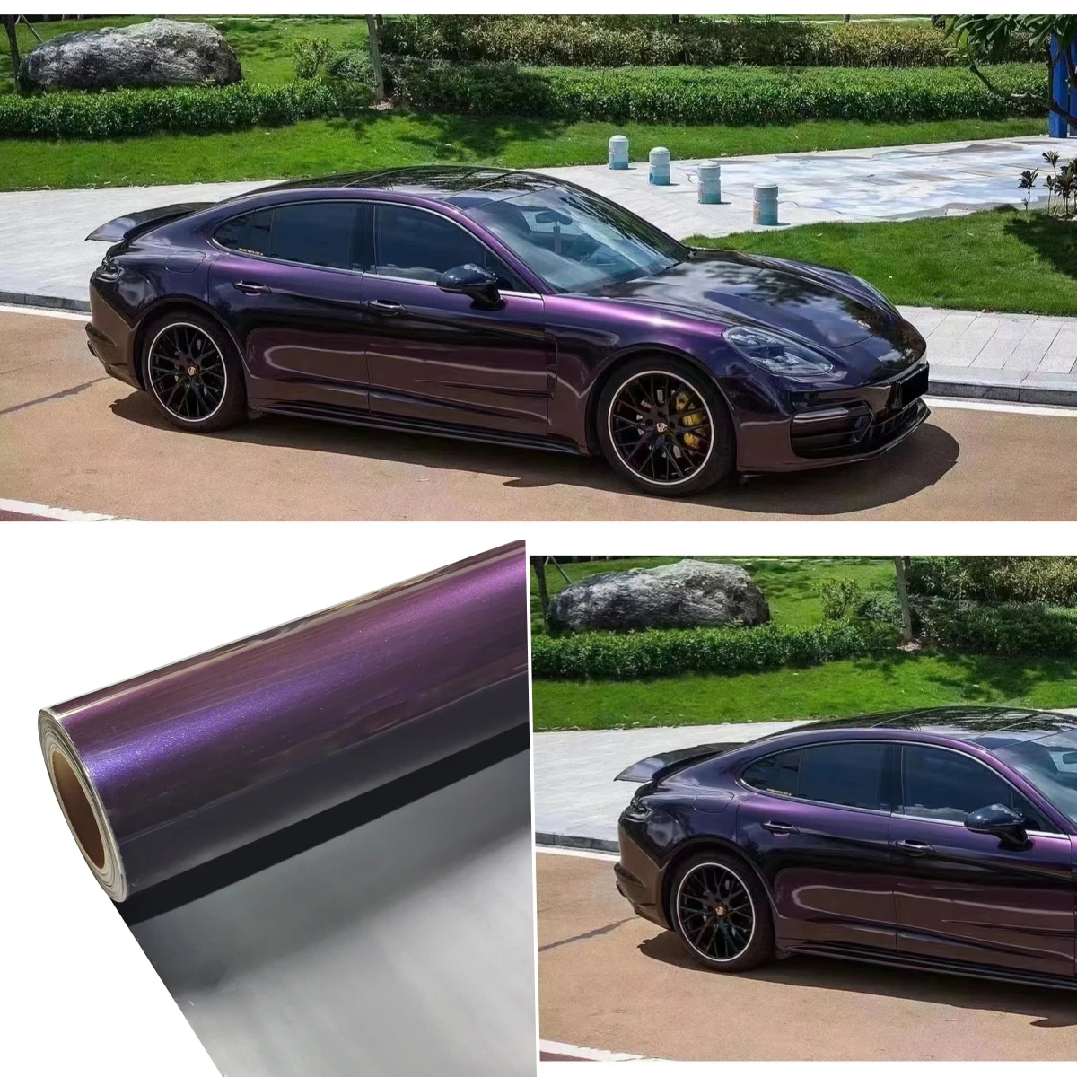 

ПЭТ подложка Венецианская фиолетовая виниловая пленка устойчивая к ультрафиолетовому излучению глянцевая металлическая автомобильная пленка на заказ наклейка для украшения бампера