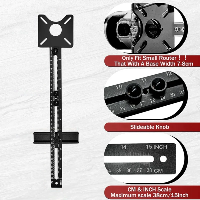 AB47-Router Milling Groove Bracket,Cabinet Hardware Jig Router Guide Router Circle Cutting Jig Adjustable Router Jig