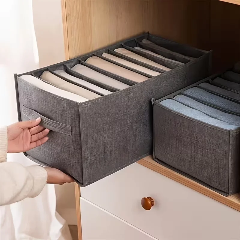 Caja de almacenamiento de ropa interior de tela, organizador de compartimentos tipo cajón para el hogar, 2 uds.
