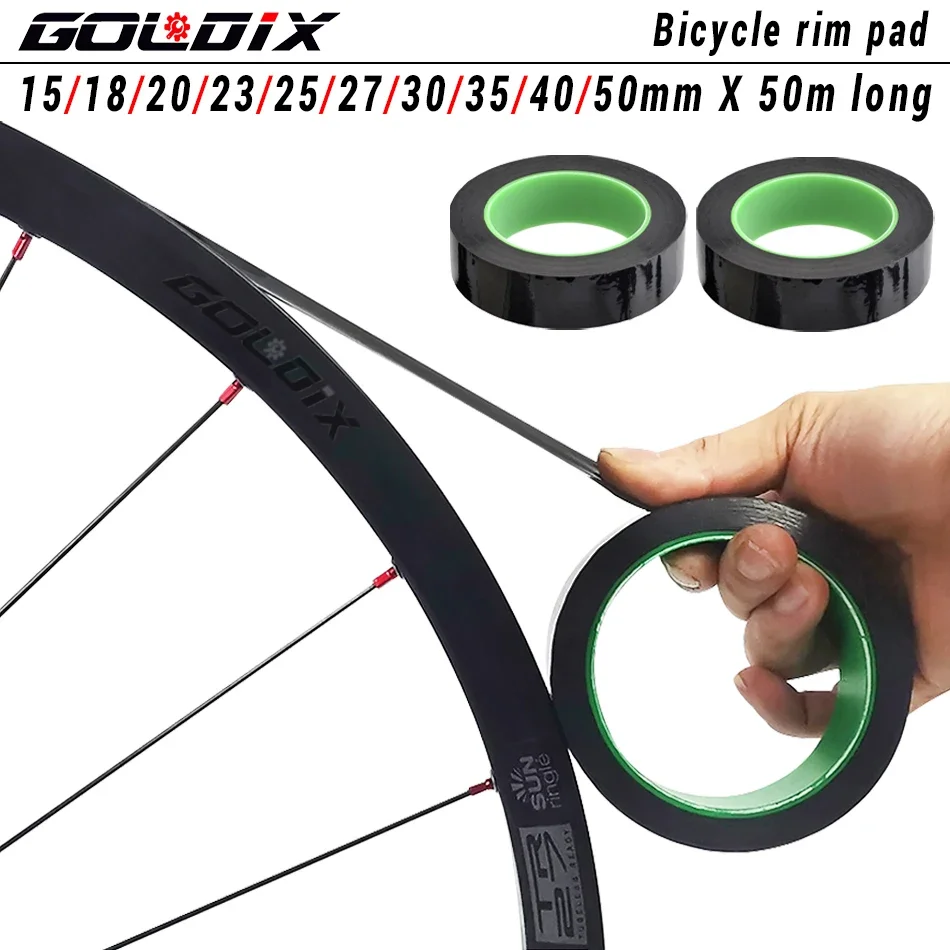 

GOLDIX 50m Mountain Road Bicycle Tubeless Rim Tape For Mountain Bike Road Ring Vacuum Tire Mat Bicycle Wheel Carbon Wheelset