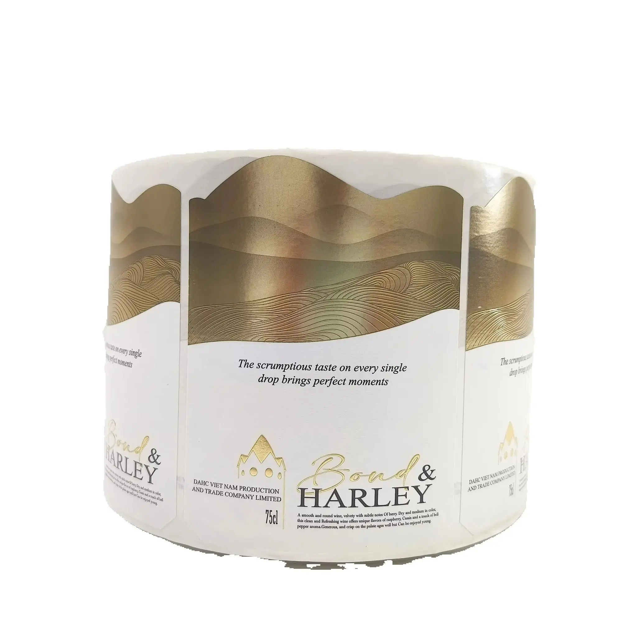 Custom Waterproof Self-Adhesive Wine & Tequila Labels｜UV Hot Foil Stamping｜Embossed｜Recyclable Scratch-Off Sticker