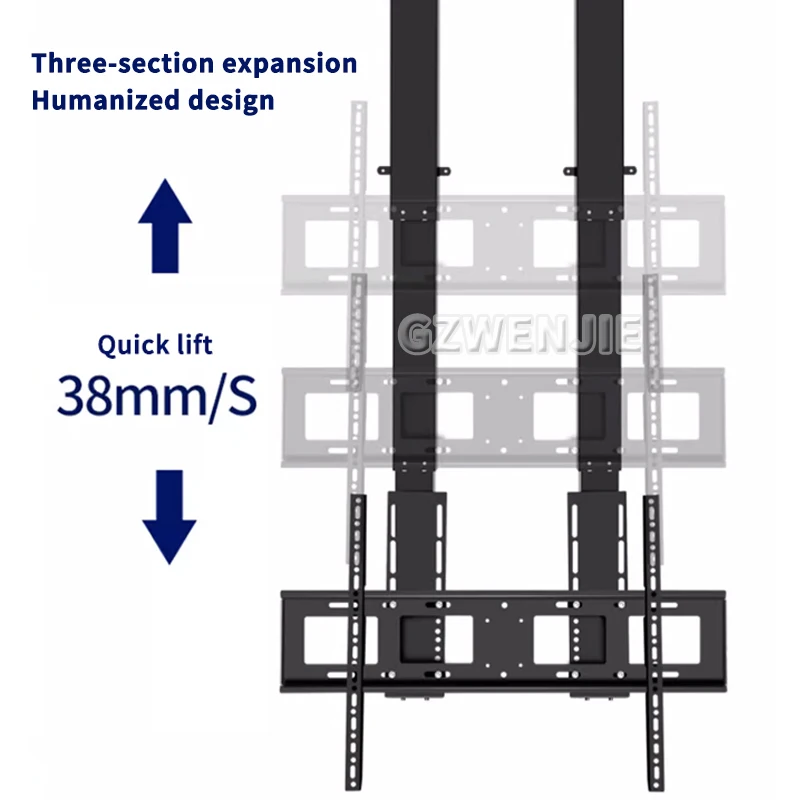 55-120Inch TV Mount Monitor Holder Universal Low Profile Flat TV Wall Mount Adjustable TV Rack with Level for LCD LED TV Screen