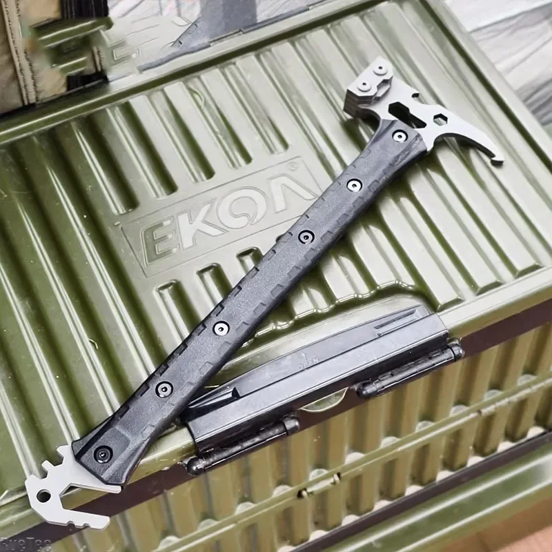 Portable EDC Integrated Tactical Hammer Multi-Tool with Stainless Steel Wrench and Bottle Opener for Outdoor & Vehicle Emergency