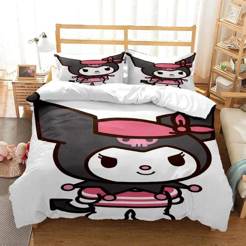 Cartoon Kuro Devil Rabbit Bedding Set Boys Girls Twin Queen Size Duvet Cover Pillowcase Bed Kids Adult Home Textileextile