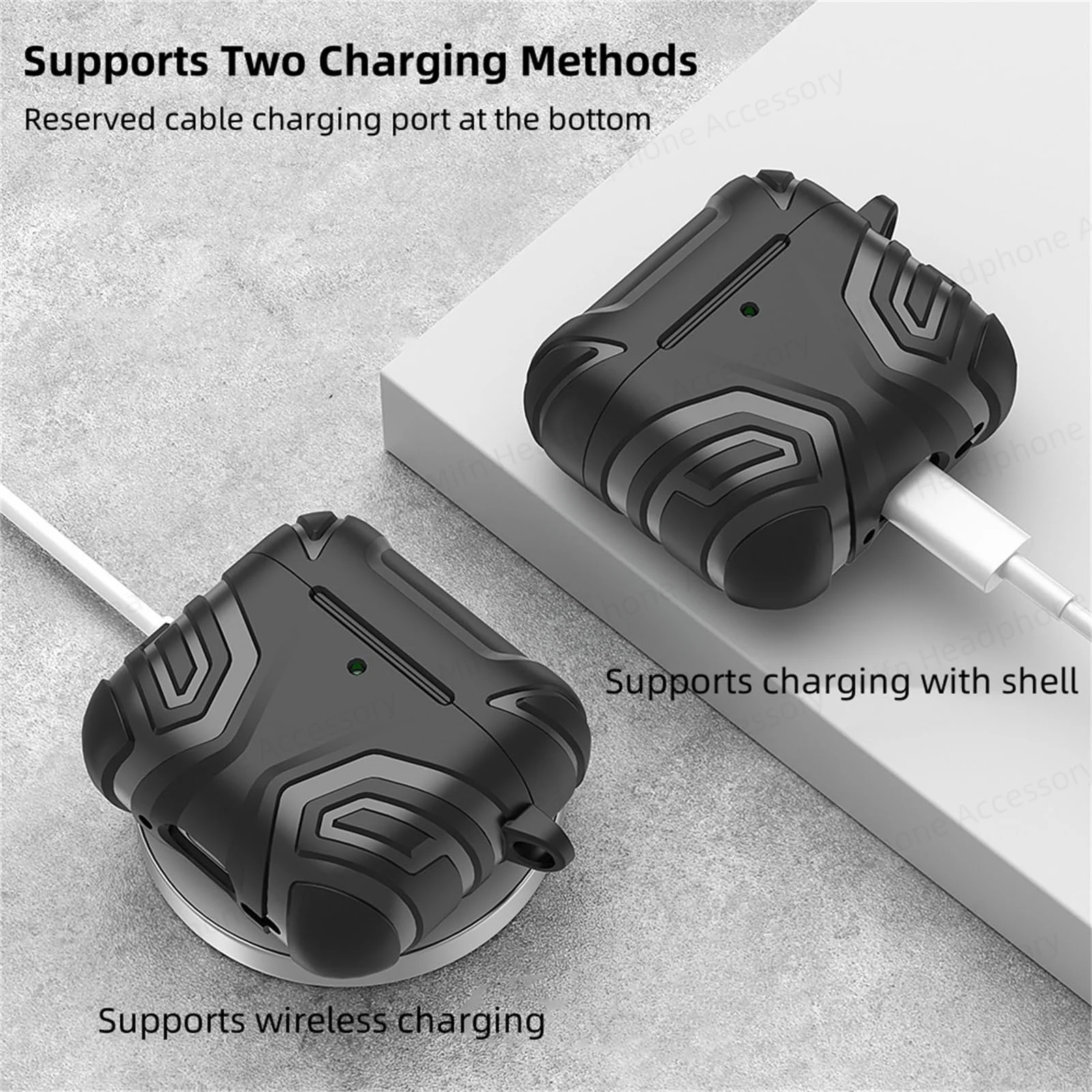 ﻿   Funda de TPU para Airpods 4, funda protectora resistente a prueba de golpes de cuerpo completo para AirPods 4 con cancelación activa de ruido (ANC) (2024)