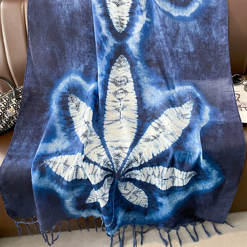 2023 Luxury Brand Cotton Viscose Scarf Aztec Geometric Floral Tassel Shawls and Wraps Echarpe Pashmina Bufandas Muslim Sjaal