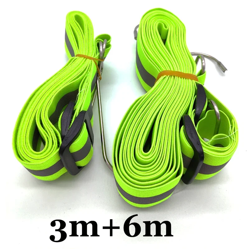 3m/6m Car Covers Elastic Adjustable Reflective Stripe Rope Easy Installation Rope Protect Cover From High Wind Multiple Use