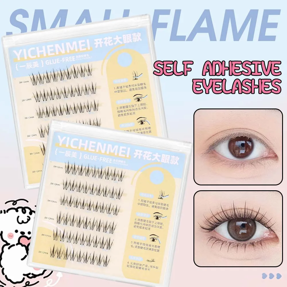 6 Rows False Eyelashes Clusters Manga Individual Lashes Extension Natural Wispy Self-adhesive Cluster Segmented Eyelashes Makeup