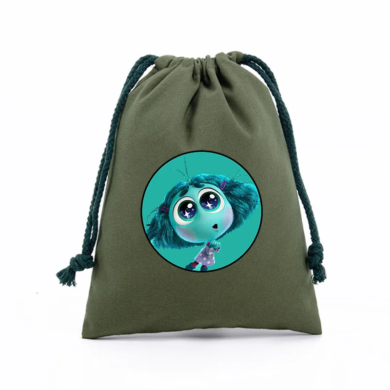 Inside Outs 2 Drawstring Bag Disney Cartoon Merch Boy Girls Candy Jewelry Pouch Cute Dustproof Makeup Packing Bags Birthday Gift