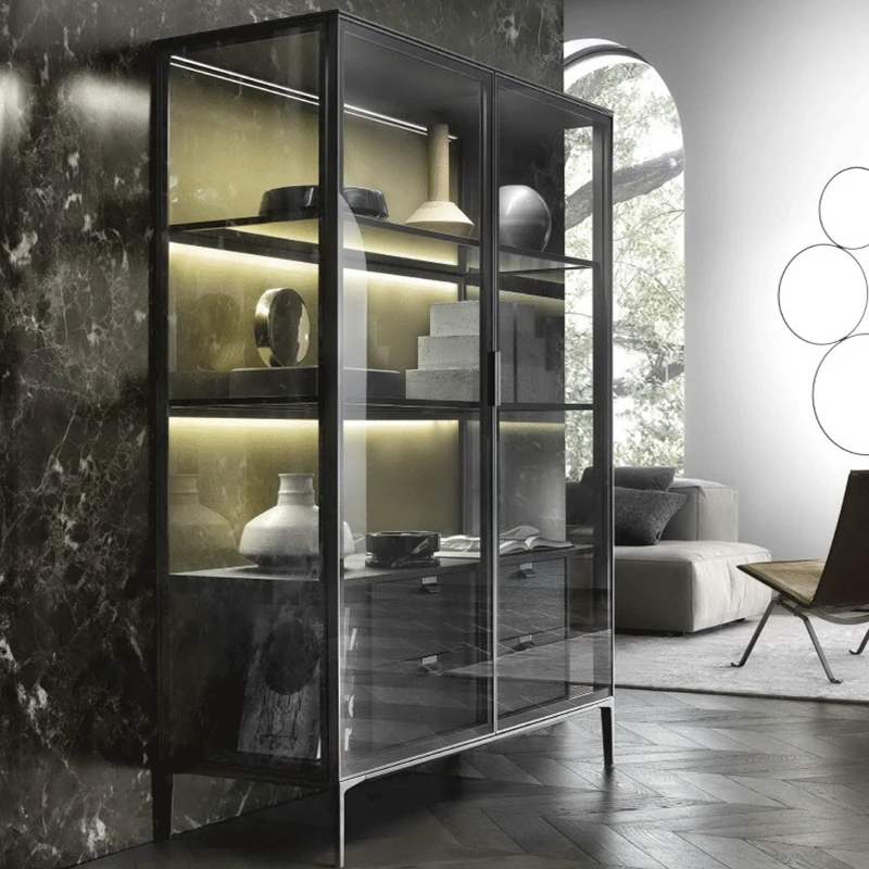 

Minimalist Glass Display Cabinet Home Showcase Sideboard Storage Locker Interior Niche Commode Chambre Living Room Cabinets