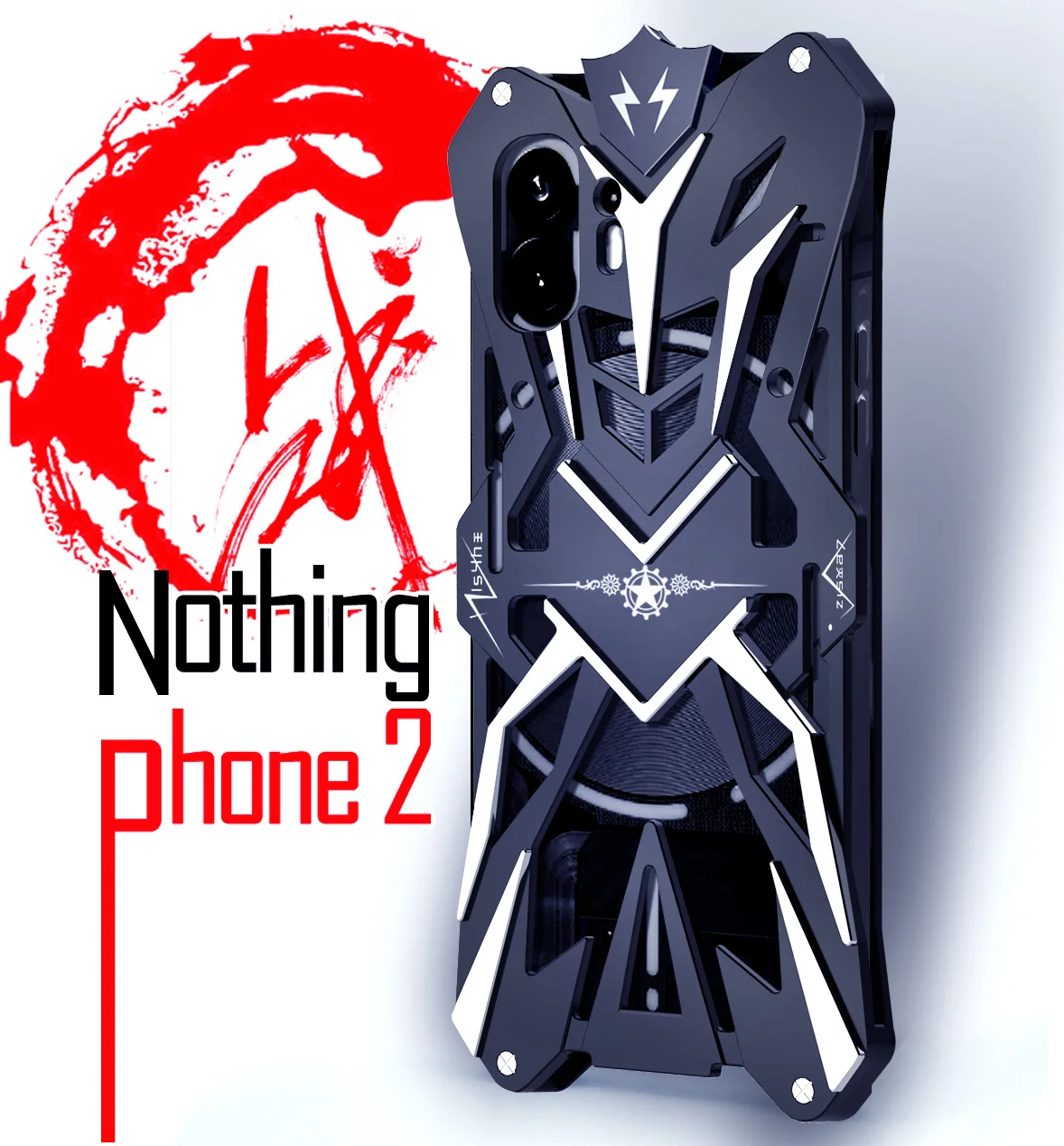 

Shockproof Armor Cover For Nothing phone 1, 2 , Case, Aluminum Case, Heavy Duty, Metal, Protect Phone Cover, Bracket