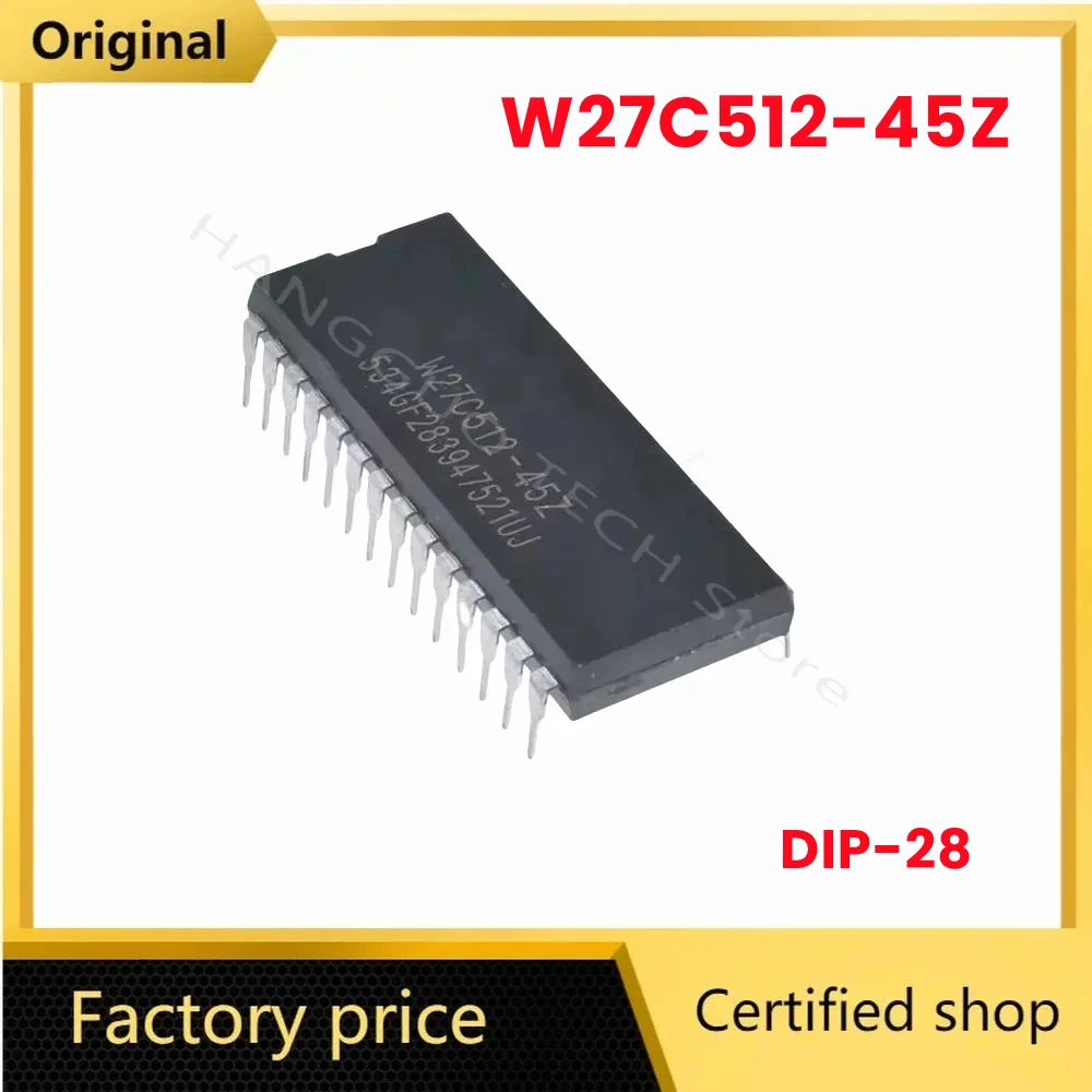 

5pcs/Lot W27C512 W27C512-45Z W27C512-45 27C512 DIP-28 Storage IC chip