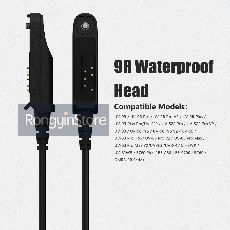 UV-68 Pro Max V2 Audio Adapter Headset NATO U94 PTT for Baofeng UV-XR A58 UV9R UV-9R Plus GT-3WP UV-5S UV-9G Radio Walkie Talkie
