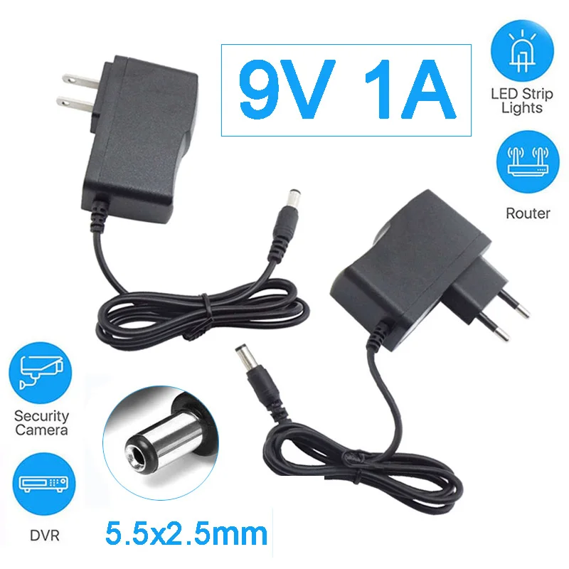 9volt Switching Power Supplies AC 100V-240V DC Power Supply Adapter Converter 9V 1A 1000ma For LED Strip Light D6