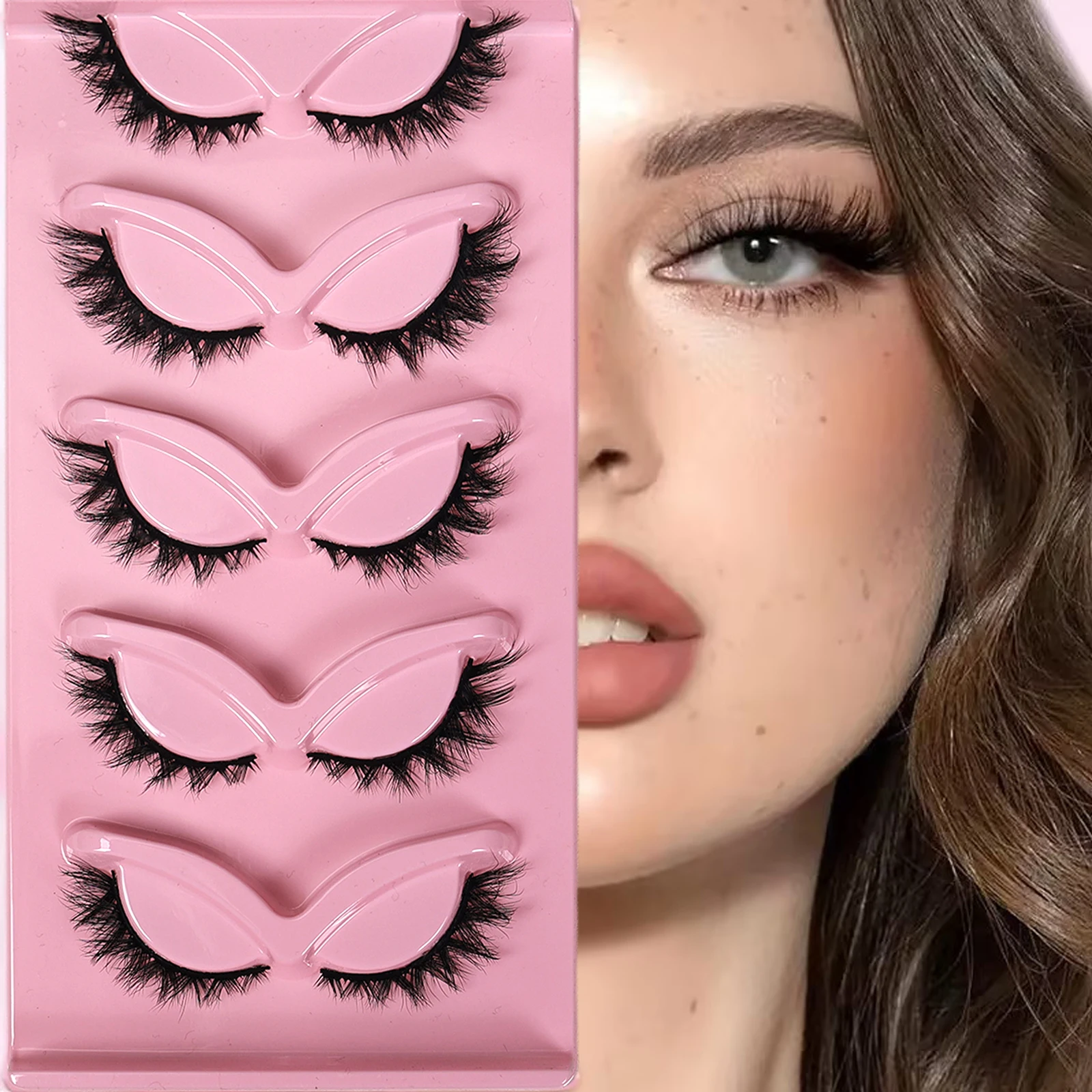 5 Pairs Cat Eye Fal…