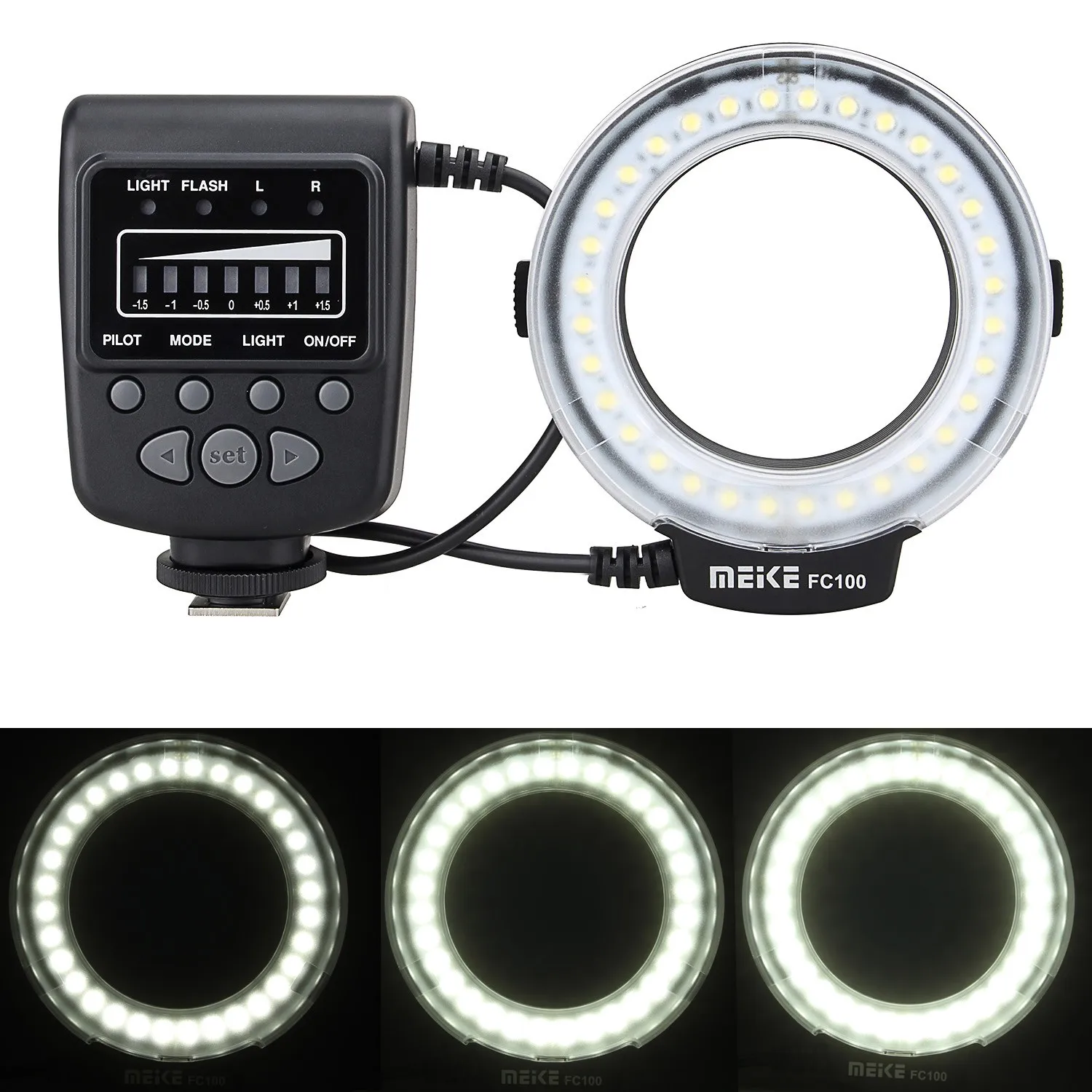 Meike FC-100 FC100 Manual LED Macro Ring Flash Light Speedlight para Canon Nikon Olympus Panasonic Pentax Digital DSLR Camera