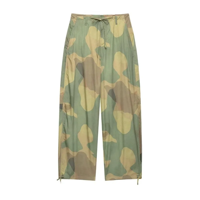 Streetwear Fashion Chic Pants Woman Pants Women's Tie dye Cargo Pants With Lace Trousers With High Casual Loose Pant