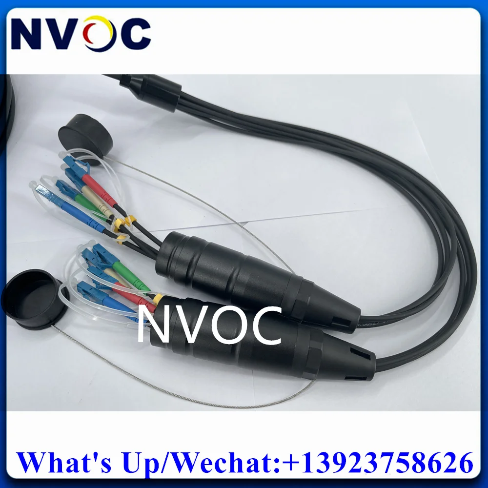 8Core 150M SM G657A1 2Pcs PDLC/UPC(4Core) Fiber Jumper,8C LC Armored Flexbile Optic Patch Cord Mobile 5.0mm TPU Cable Connector