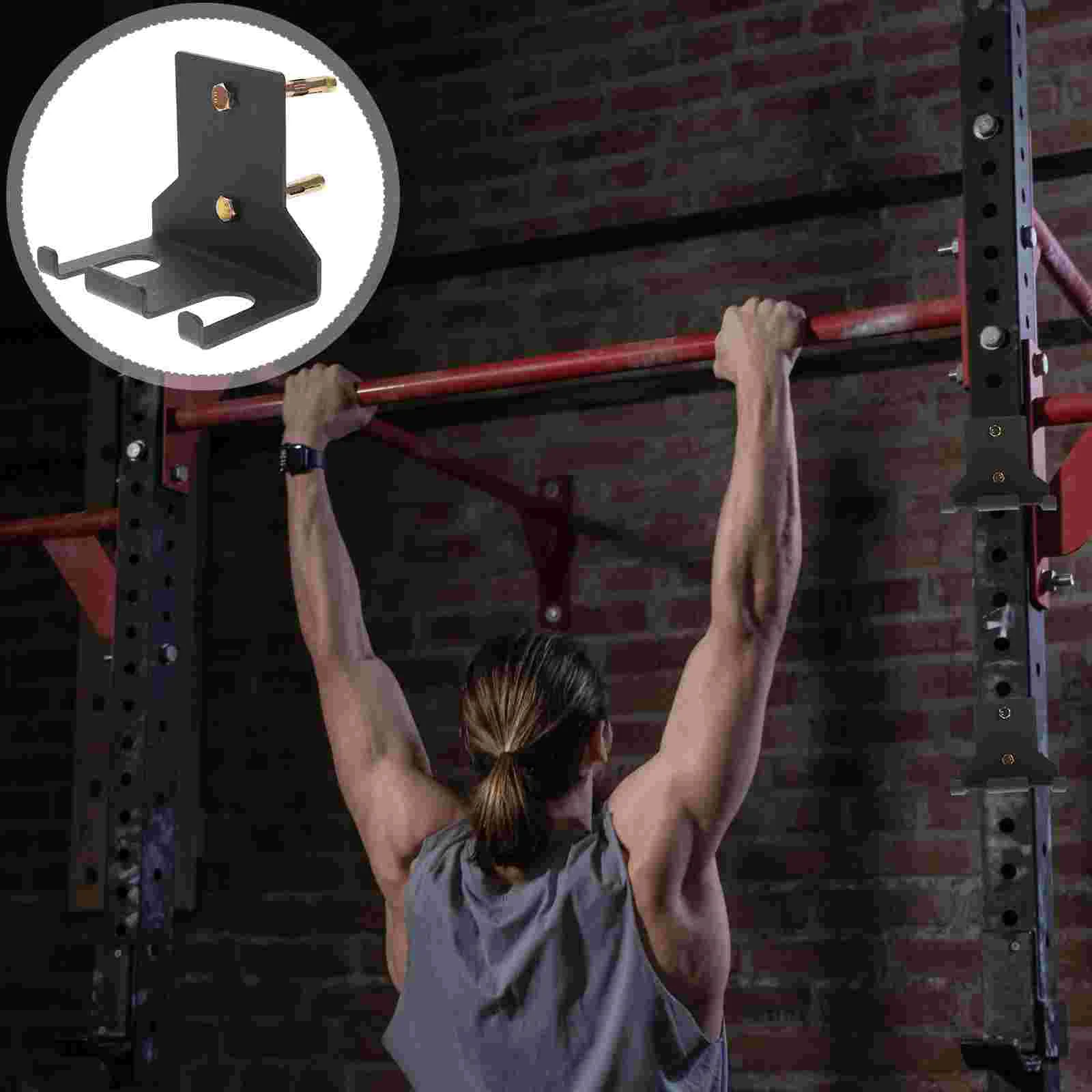 Clothes Hanging Rack Barbell Storage Gym Dumbbell Holder Rod Stand Wall-mounted Household Black Fitness