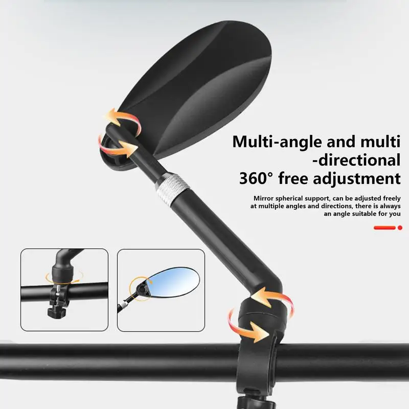 

1 Pair Bicycle Rearview Mirror 360 Degree Adjuatable Wide Angle Rearview Mirror Cycling Handlebar Safety Rearview Spots Mirror