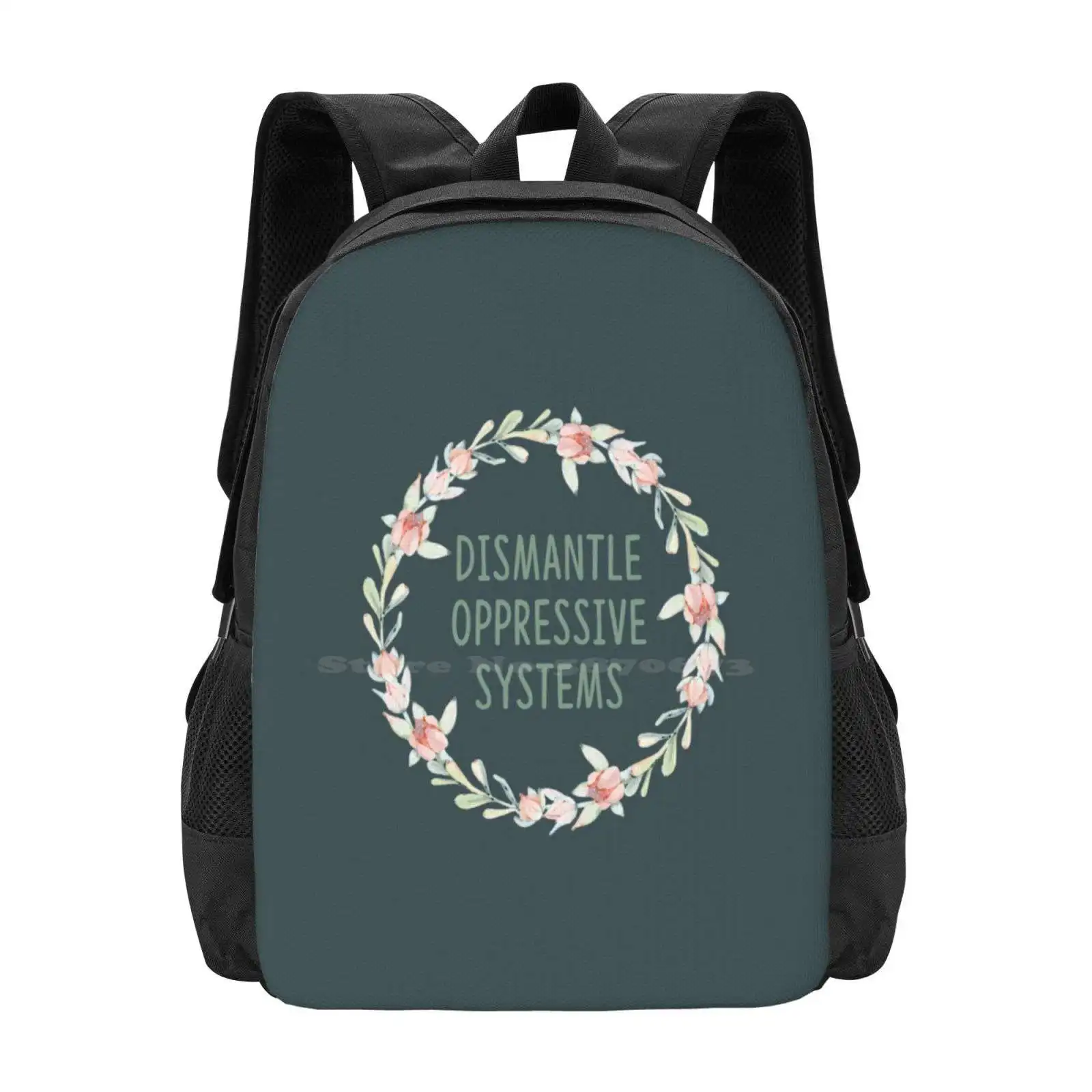 Dismantle Oppressive Systems School Bags Travel Laptop Backpack Activism Activist Resist No Hate