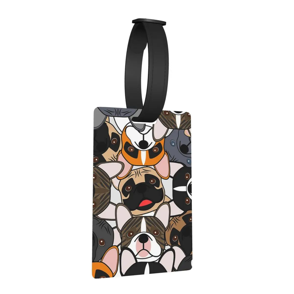 

Frenchie French Bulldog Dog Squad Luggage Tags Suitcase Accessories Portable Baggage Boarding Tag Label Holder ID Name Address
