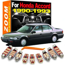 12-24V White 7PCS Canbus LED Interior Map Dome Trunk Light Kit For Honda Accord IV MK4 1990 1991 1992 1993 Year Model