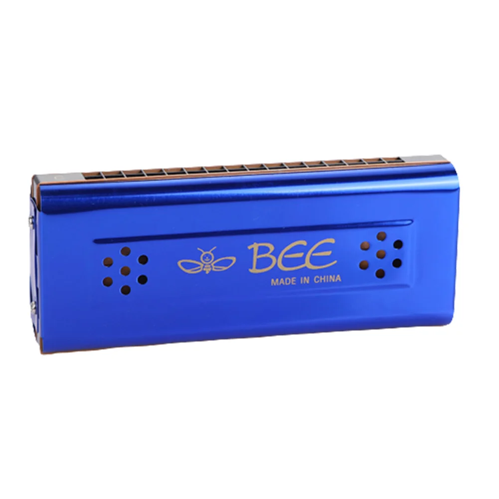 Musical Instruments Harmonica Two-tone Harmonica Metal Body 130mmx55mmx23mm 16 Holes Beginner Or Lover Brass Reeds