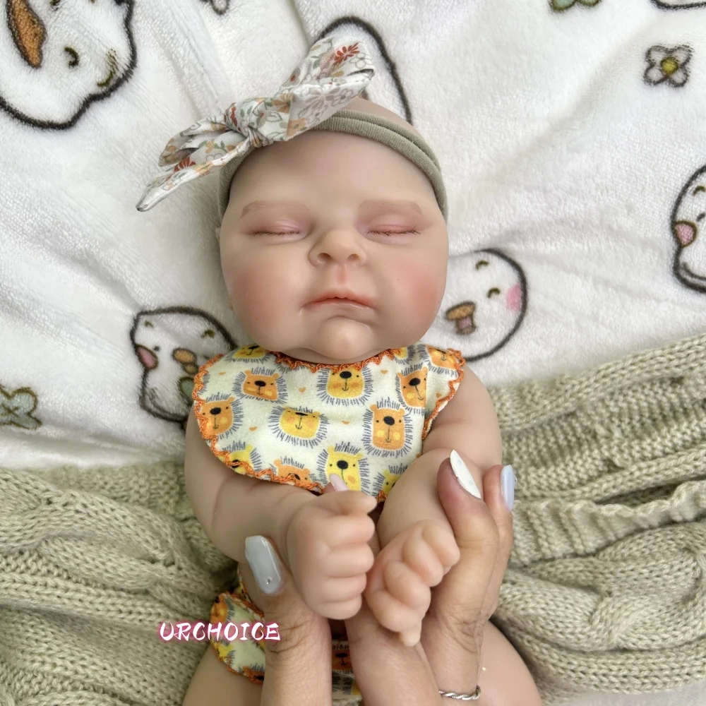 Mini 12-calowa Lalka Reborn dla Dziewczynki Brzoskwiniowa Pulchna Całe Ciało Silikonowa Elastyczne Ruchome Ciało Realistyczne Detale Prezent na Boże Narodzenie Zabawka dla Dzieci