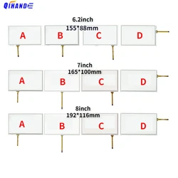 New 6.2inch 7 inch /8 Inch Resistance Digitizer Touch Screen Panel Glass For Car DVD GPS Radio Navigation Multimedia Replacement