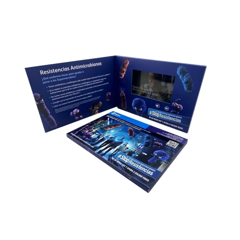 Customized. 5.0inch IPS Screen Full View Single Page A5 Video Greeting Card LCD Electronic Digital Brochure Production